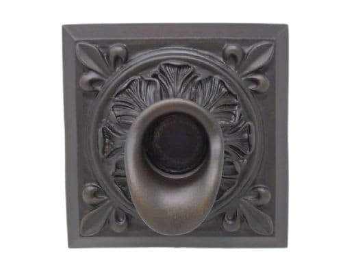 Black Oak Foundry Square Short Oak Leaf Scupper, Oil Rubbed Bronze Finish