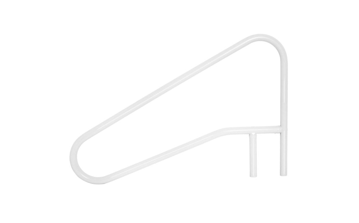 SĀFTRON | CBRTD-354-W | 54" x 32" White 3-Bend Cross-Braced Return-to-Deck Handrail