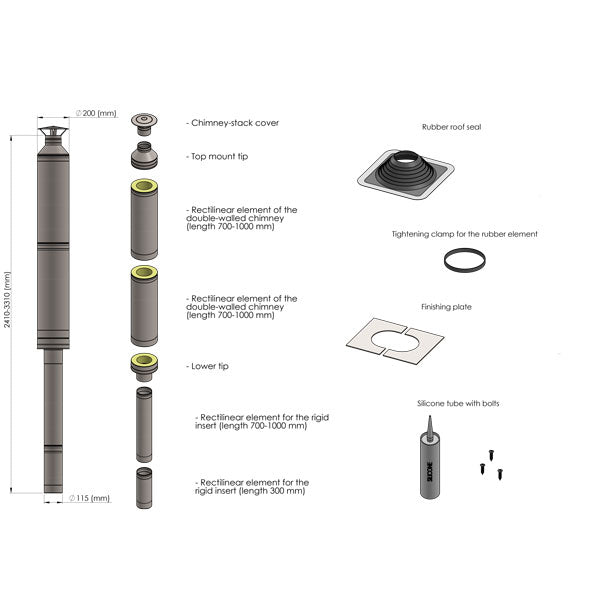 Leisurecraft TimberGlow Wood Heater Vertical Roof Vent Kit