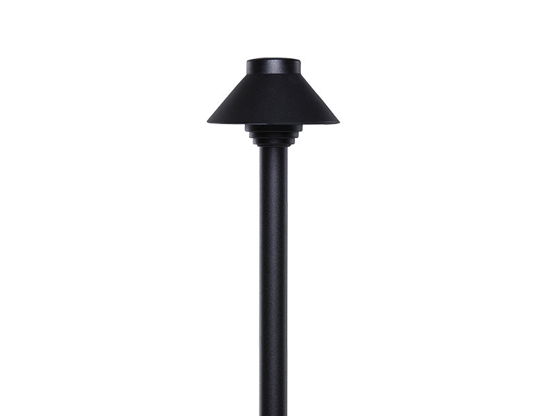 Sollos Pathway Straight Light - Textured Black - 12" Stem - 4" Hat