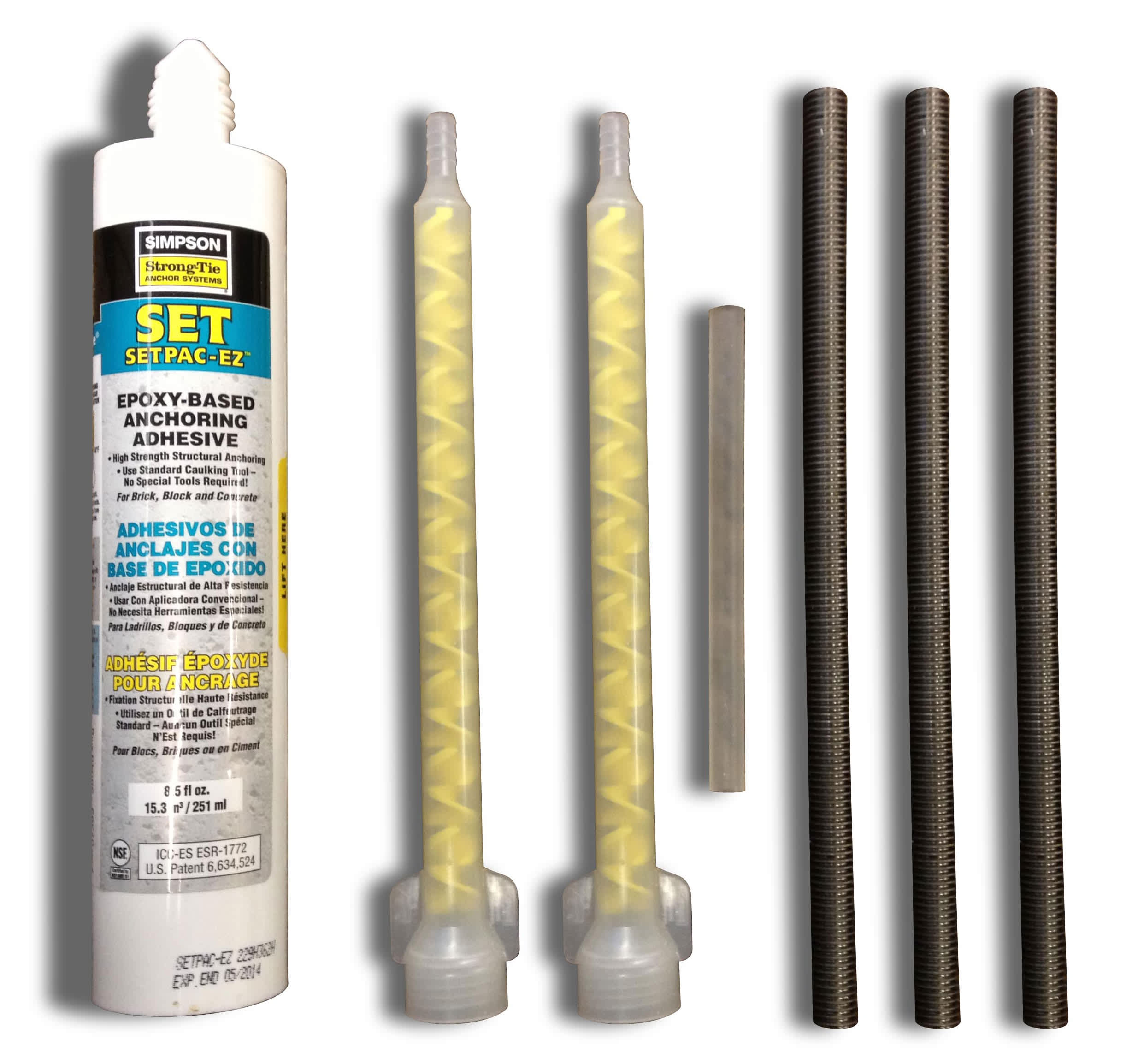 S.R. Smith Epoxy Kit, for Flyte-Deck II Diving Stand, Three 6" x 1/2" Bolts | 75-209-5876-SS