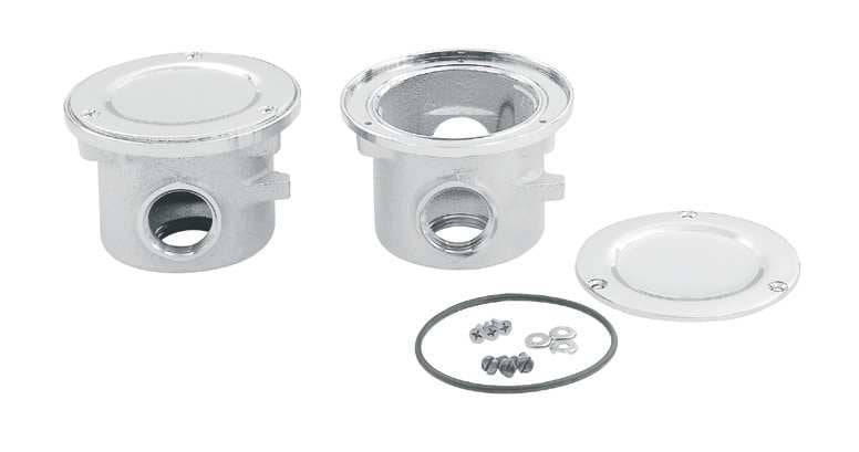 S.R. Smith Deck Box, Chrome Plated, 3/4" Openings | A41192-0