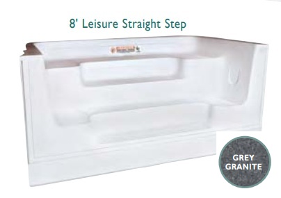 Latham 8' Straight Back Leisure Sit-n-Step Gray Bullnose