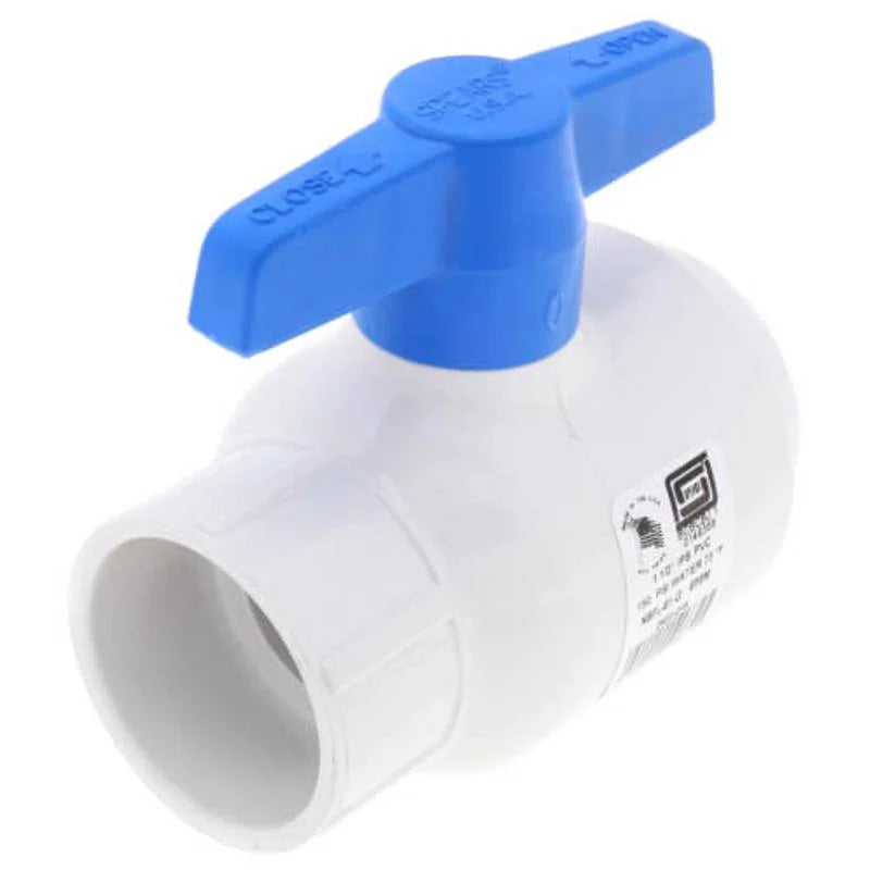 Spears | 2622-010 | 1" White PVC Utility Ball Valve with Socket Ends & EPDM O-Ring