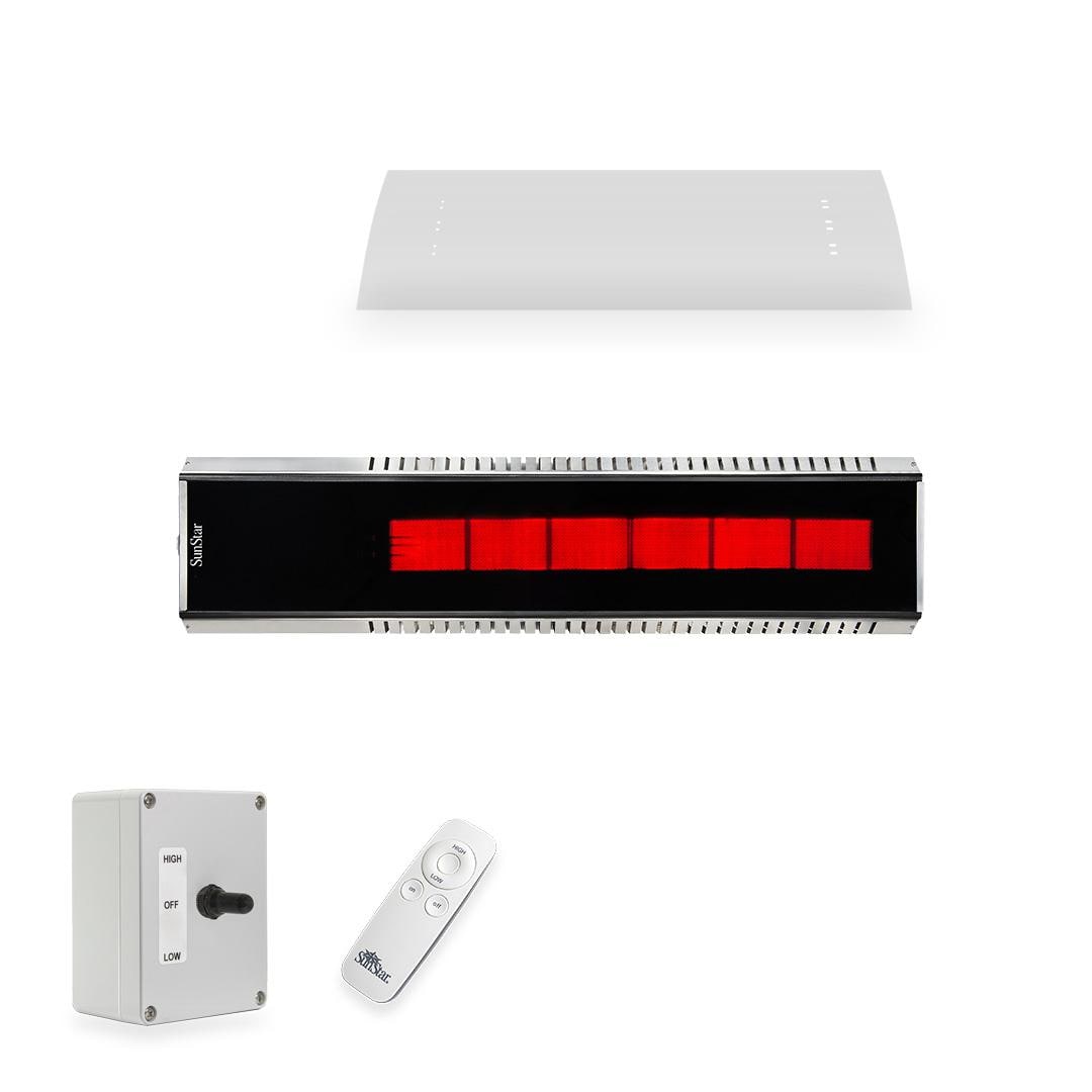 Sunstar Infrared Heater Package, 35,000-24,000 BTU, Natural Gas, Marine Grade Stainless, with Remote, Heat Shield & Fixed Mount | N10 MGL0
