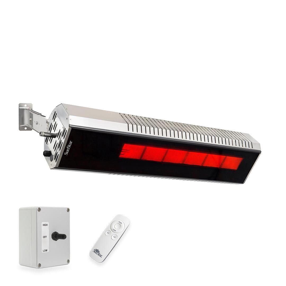 Sunstar Infrared Heater Package, 35,000-24,000 BTU, Natural Gas, Marine Grade Stainless, with Remote & Adjustable Mount | N10 MGL1560
