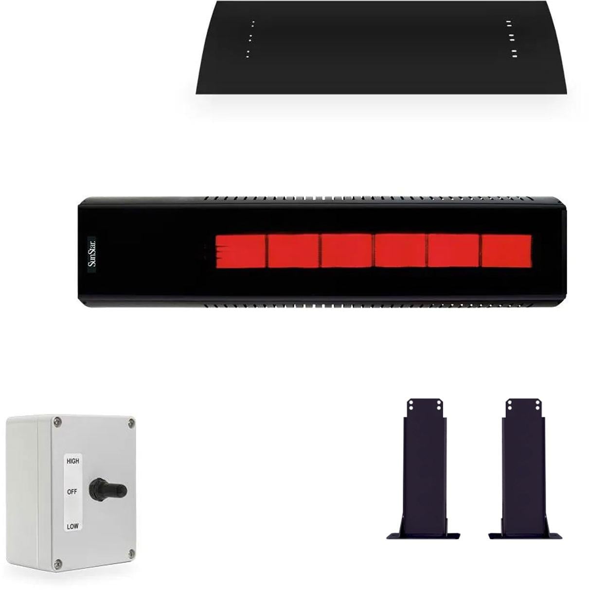 Sunstar Infrared Heater Package, 35,000-24,000 BTU, Propane, Black, with Heat Shield & Fixed Mount | L7 SGL0