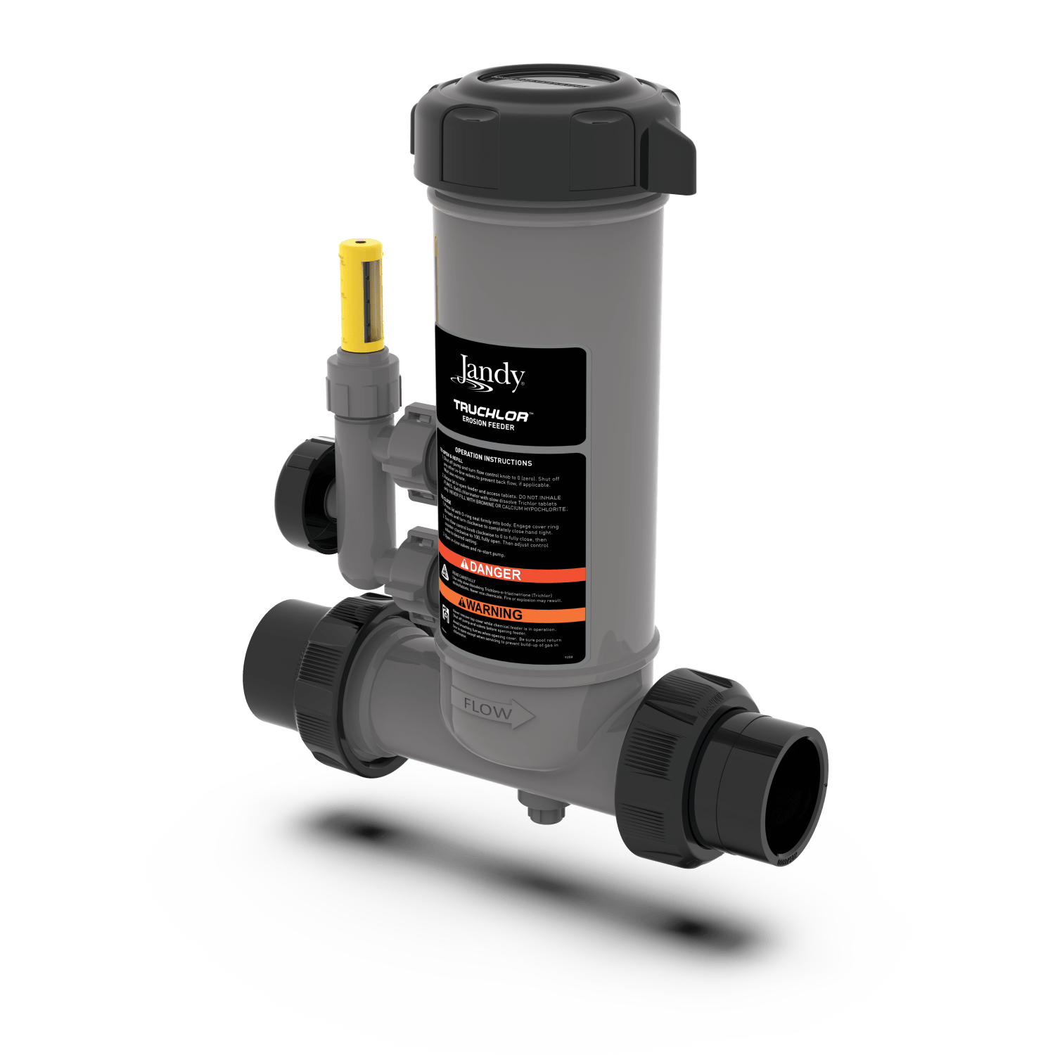 Jandy TruChlor Erosion Feeder, In-Line w/ Clear Glass Lid - TCLINCG