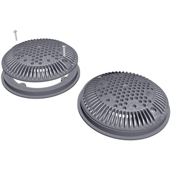 Hayward Replacement Concrete Drain Cover w/ Frame (Dark Gray) - WG1030AVDGRPAK2