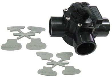 Waterway Plastics Tru Seal 3-Way Diverter Valve, 1-1/2" Slip x 2" Spigot, CPVC | 600-7200-CPVC
