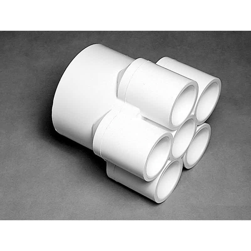 Waterway Plastics Manifold, 2" Slip x 3/4" Slip, 6-Port | 672-4260