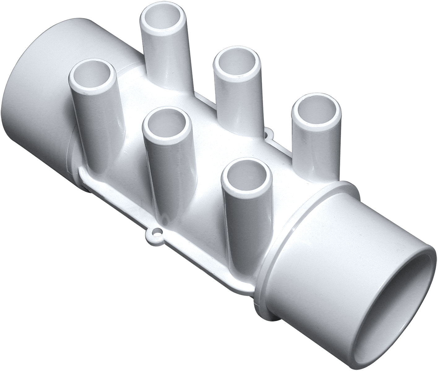Waterway Plastics Manifold, 2" Slip x 2" Spigot, Six 3/4" Barbs | 672-4940