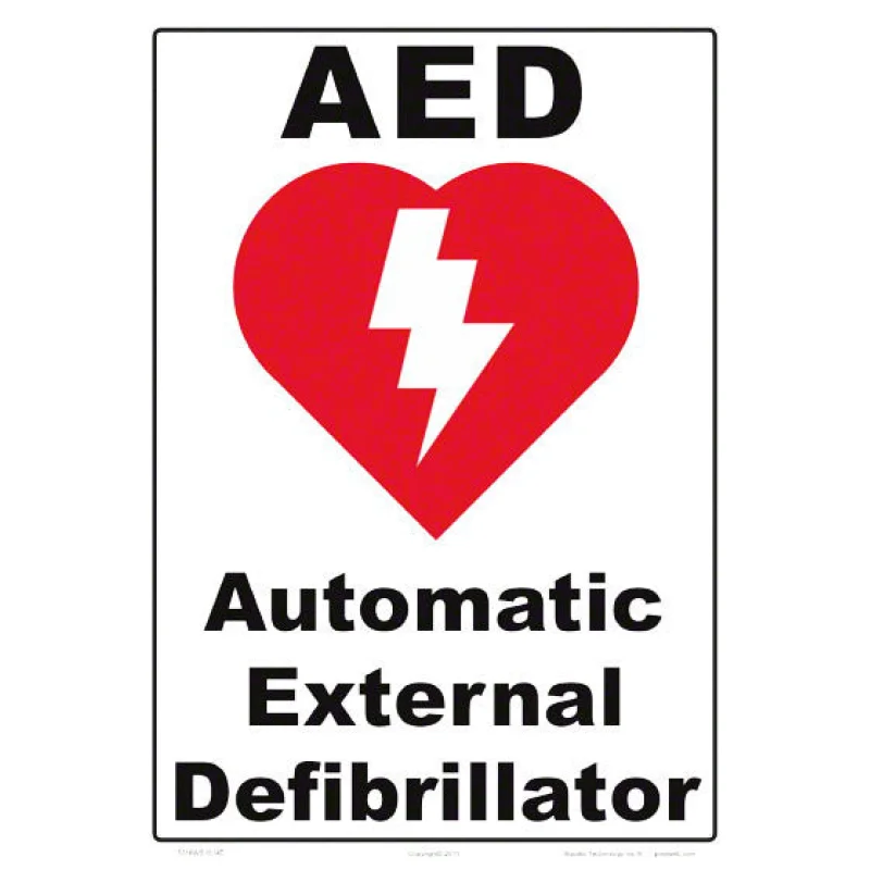 AED Sign - 10 x 14 Inches on Heavy-Duty Aluminum