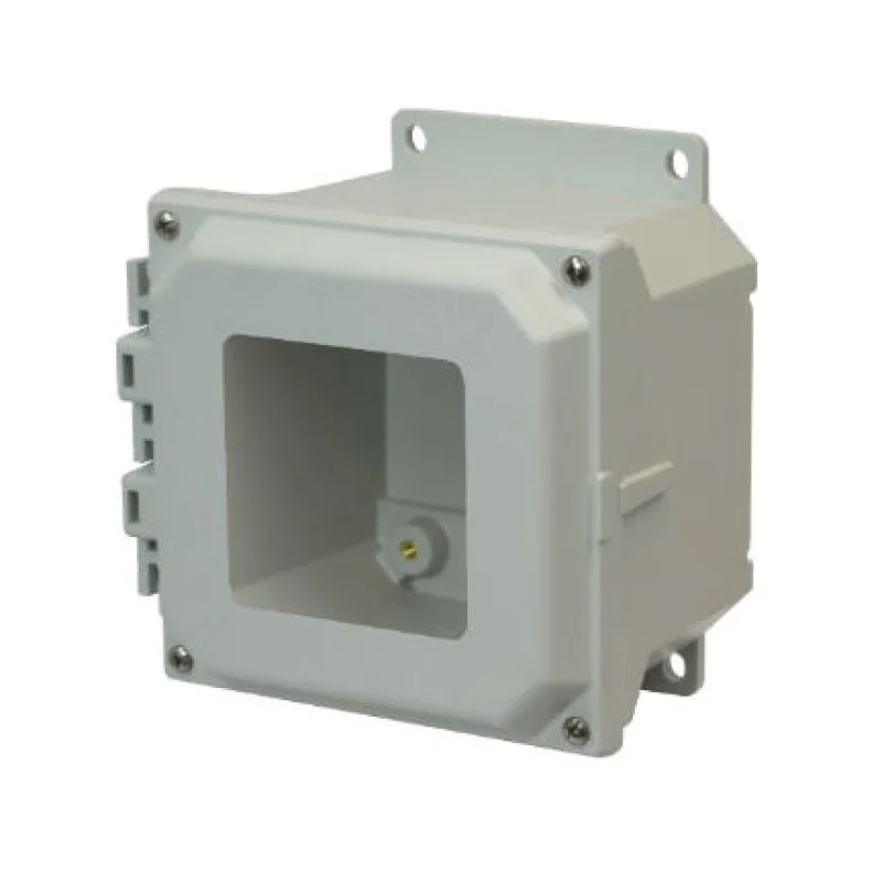 AMU664WF 6x6x4 NEMA 4X Fiberglass Enclosure w/ Lift-Off Screw Cover Window Flange Mount