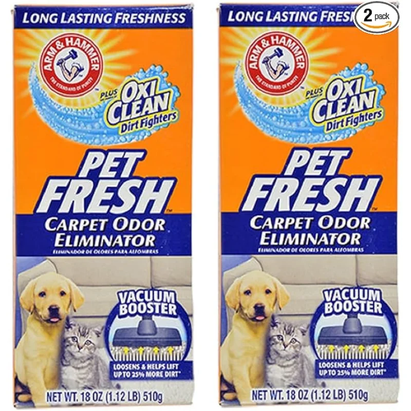Arm & Hammer Pet Fresh Carpet Odor Eliminator Plus Oxi Clean Dirt Fighters, 18 oz,(PACK OF 2)