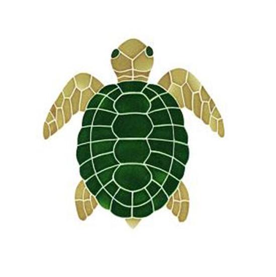 Artistry In Mosaics Aquatic Line Baby Natural Topview Tutle Mosaic Tile