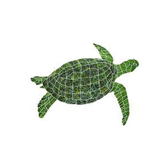 Artistry In Mosaics Aquatic Line Green Sea Turtle Mosaic Tile - Small