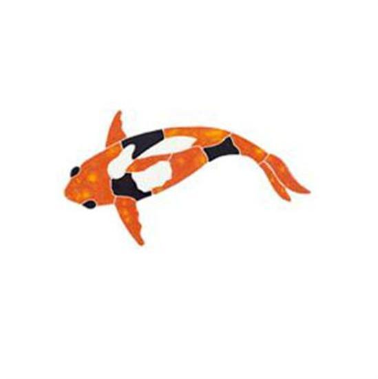 Artistry In Mosaics Garden Line Small Orange Koi Fish Mosaic Tile