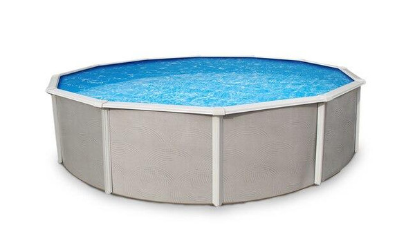 Belize Round Above Ground Swimming Pool 52" Deep with 6" Top Rail