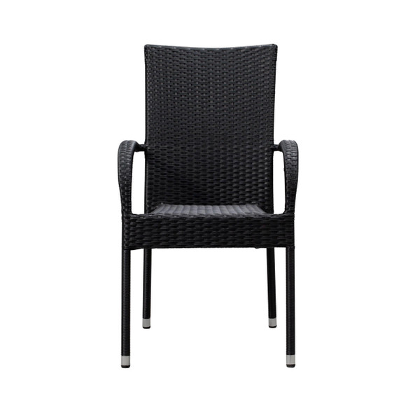Morgan Outdoor Wicker Chair - Black - Set Of 4