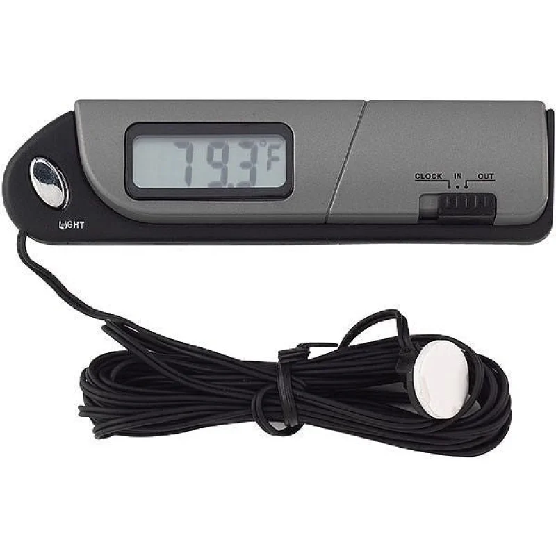 Bell Automotive Slimline Indoor/Outdoor Thermometer & Clock