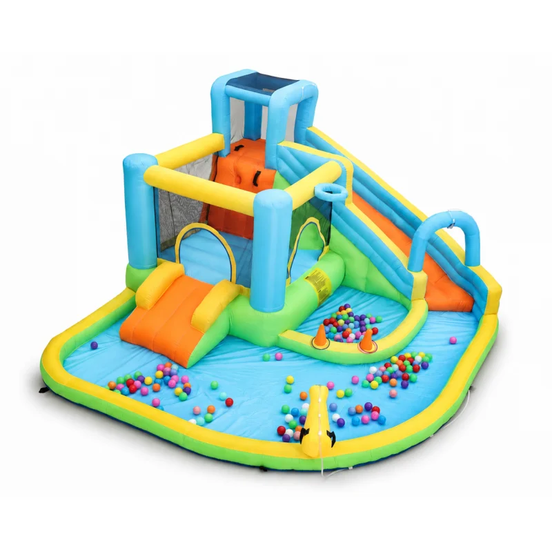 Big Water Slide for Kids 13-in-1 Waterslide Bounce House w/Blower