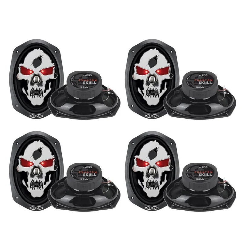 Boss Skull SK693 6x9" 600W 3 Way Coaxial Car Speakers Stereo Audio (8 Pack)