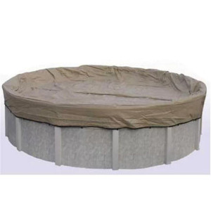 Midwest Canvas Black and Tan 18' Round Winter Cover 20-Year Warranty, BT0018