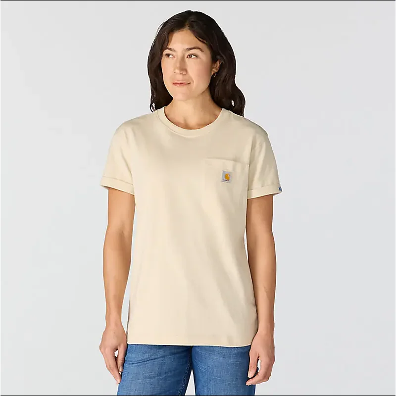 Carhartt Women's Dearborn Loose Rosie T-Shirt (Oat Milk) Size S
