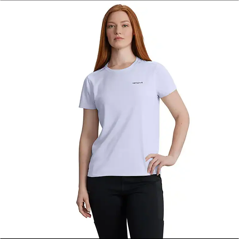 Carhartt Women's Force Sun Defender Relaxed Fit Short-Sleeve Shirt (Fresh Lavender) Size M