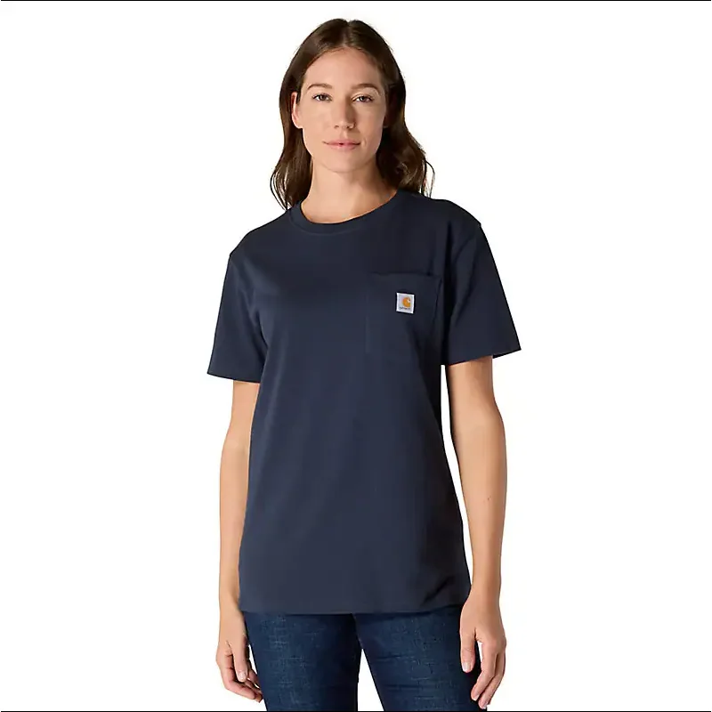 Carhartt Women's Loose Fit Heavyweight Short-Sleeve Pocket T-Shirt (Navy) Size 3XL