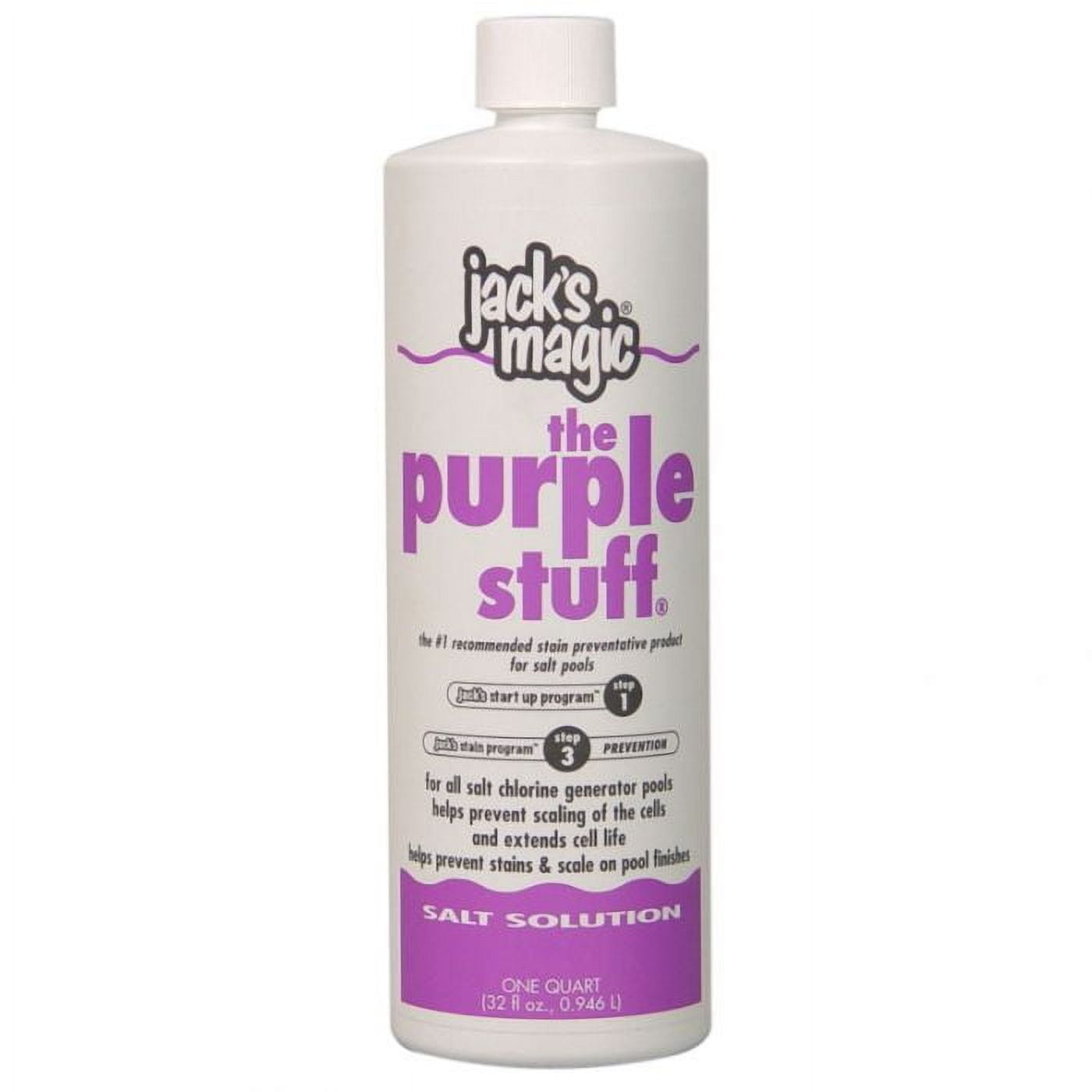 The Purple Stuff Salt Pool Solution 32oz | Jack's Magic JMPURPLE032 | Scale PreventionThe Purple Stuff Salt Pool Solution 32oz | Jack's Magic JMPURPLE032 | Scale Prevention