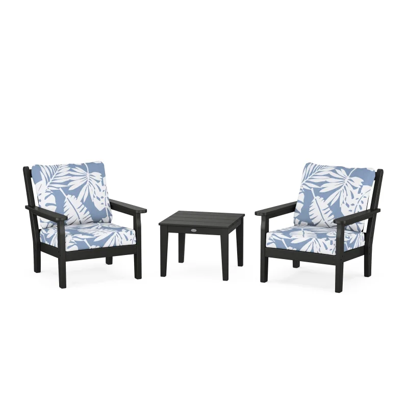 Chippendale 3-Piece Deep Seating Set Black