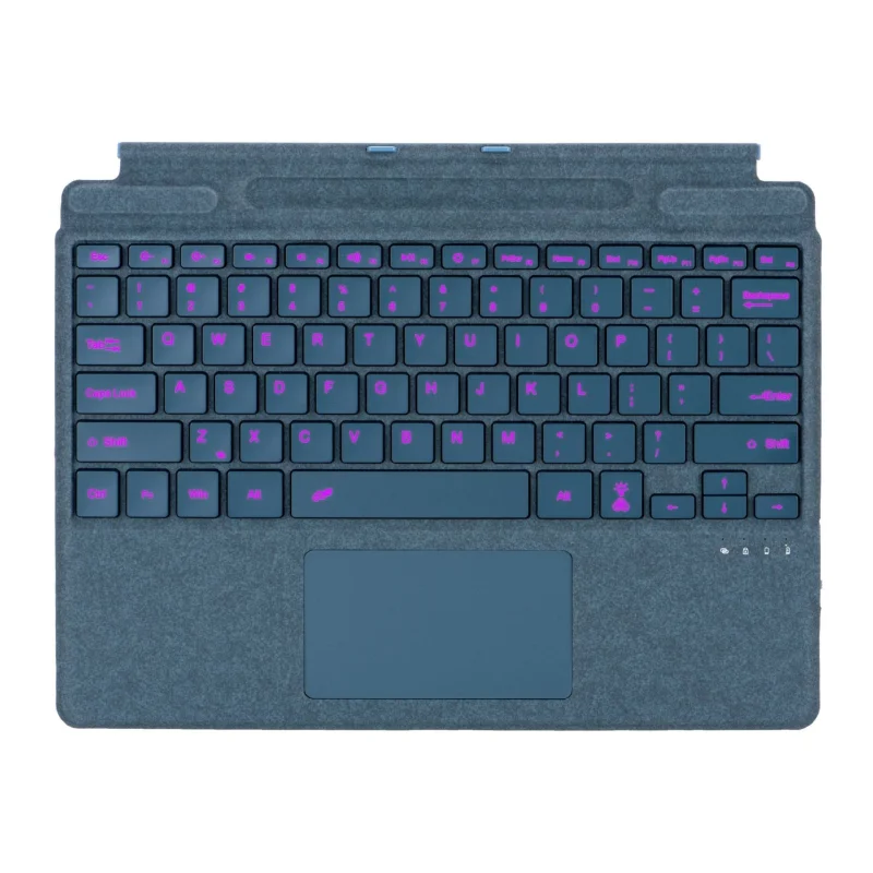 Colorful Backlit Microsoft Surface Pro Keyboard - Slim Magnetic Design with 10m Range (Compatible BT 5.1 for Surface Pro 3/4/5/7 & 8/9/10/11) Blue