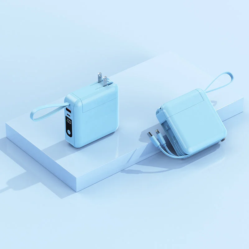 Compact USB C Wall Charger | Dual USB Ports with Smart Charge Technology | Efficient Power Supply for All Devices Blue