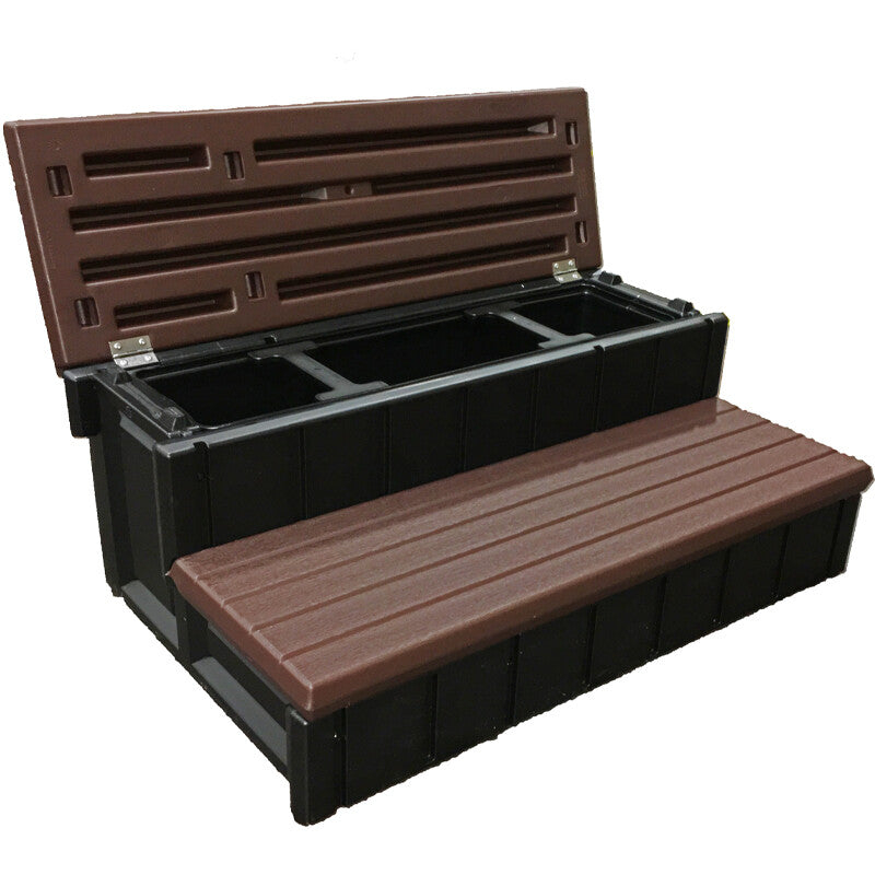 Confer Plastics Leisure Accents 36" Spa Hot Tub Steps with Storage - LASS36SCE