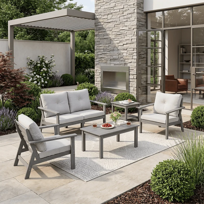 Corex HDPE Outdoor Sectional Sofa Gray