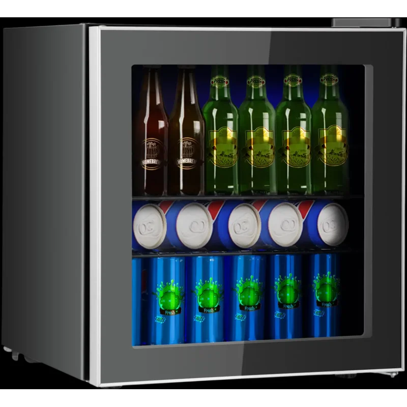 Costway 60-Can Beverage Mini Fridge Glass Door 67392418 New