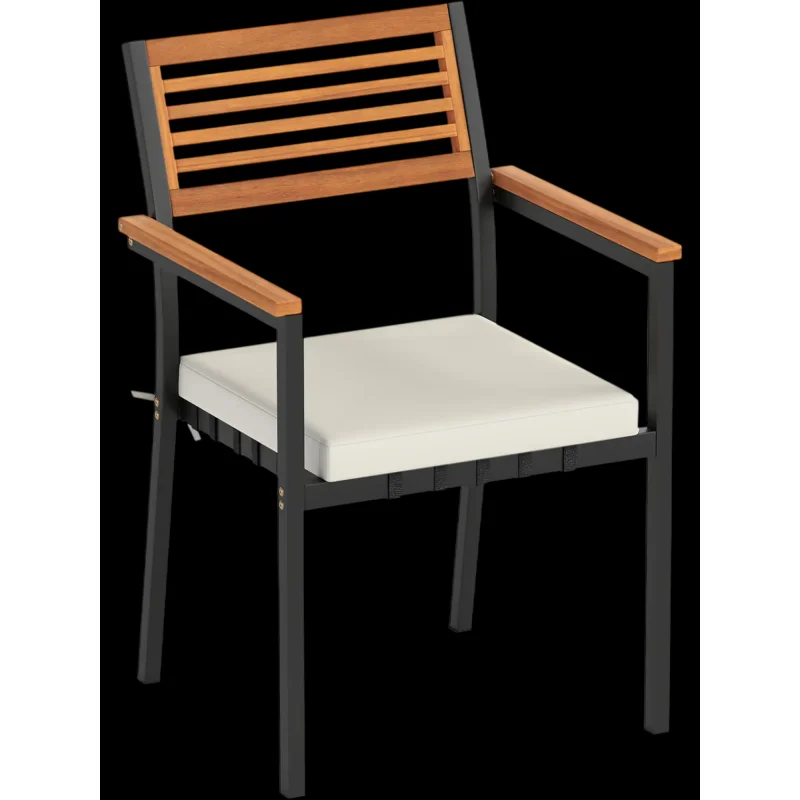 Costway Stackable Patio Dining Chairs Set of 6 with Cushions 27475834 New