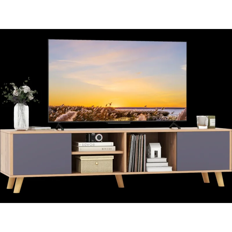 Costway TV Stand Cabinet for TVs up to 65" Open Shelf 41703528 New