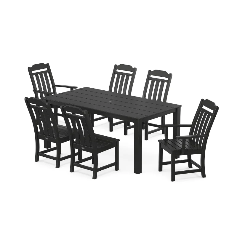 Cottage 7-Piece Parsons Dining Set Black