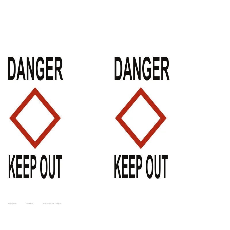 Danger Keep Out Regulatory Buoy Label - 30 x 24 Inches on Adhesive Vinyl