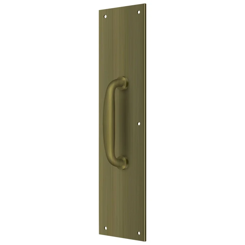 Deltana PPH55U5 Push Plate with Handle Antique Brass