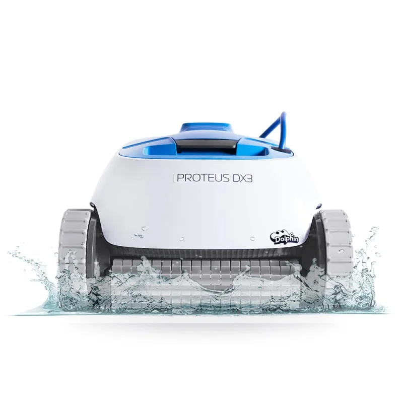 Dolphin Proteus DX3 Automatic Robotic Pool Vacuum Cleaner, Wall Climbing, Active Scrubber Brush, Ideal for In-ground Pools up to 33 FT in Length