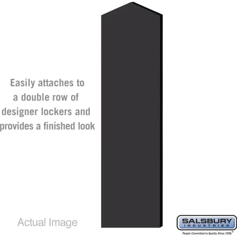 Double End Side Panel - for 6 Feet High - 18 Inch Deep Designer Wood Locker - with Sloping Hood by Salsbury Black