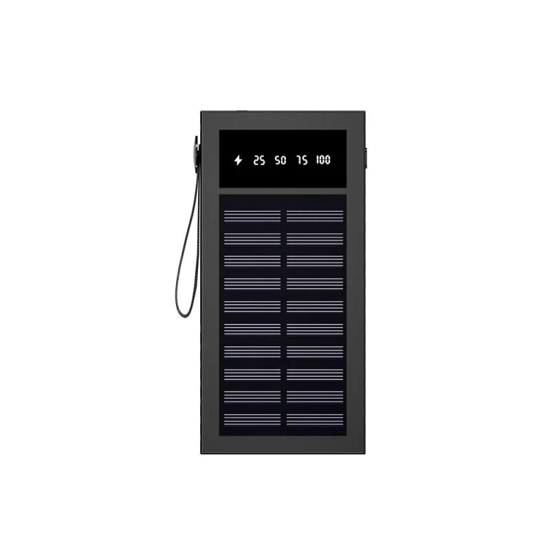 EcoCharge | Portable Solar Power Bank with Digital Display & Smart Charging | Ideal for Outdoor Adventures Black
