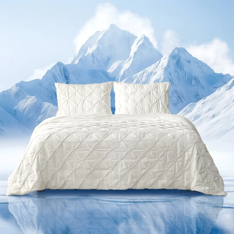 Elegant Pintuck Cooling Comforter with Breathable Fabric | Lightweight Design for Hot Sleepers White