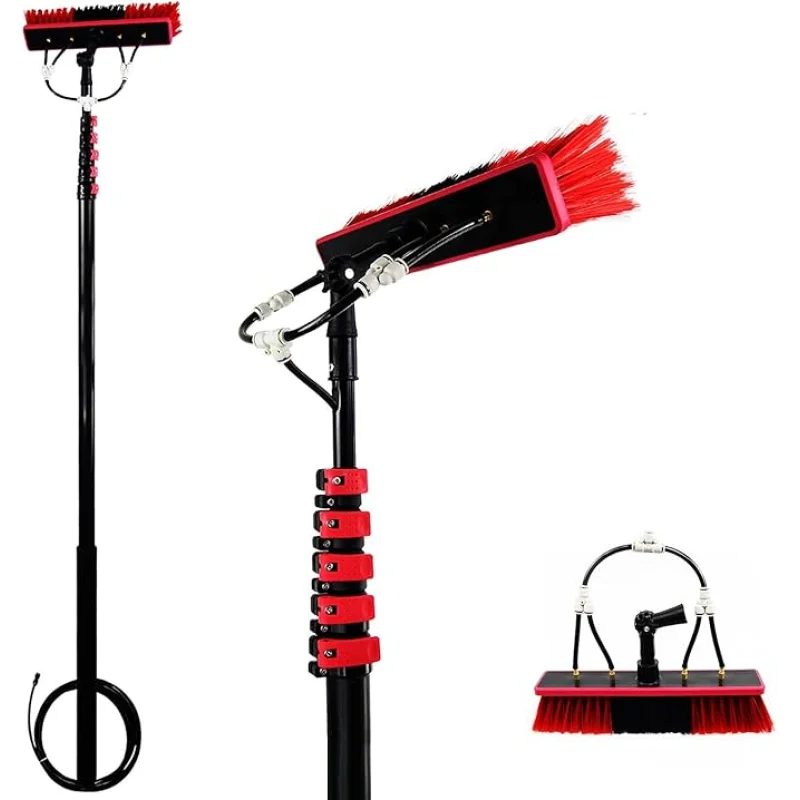Extendable Window Cleaning kit Telescopic Brush 36ft/10.8M Water Fed Extendable Brush, Cleaning Photovoltaic and Solar Panels Window Clean Extendable Cleaner Conservatory