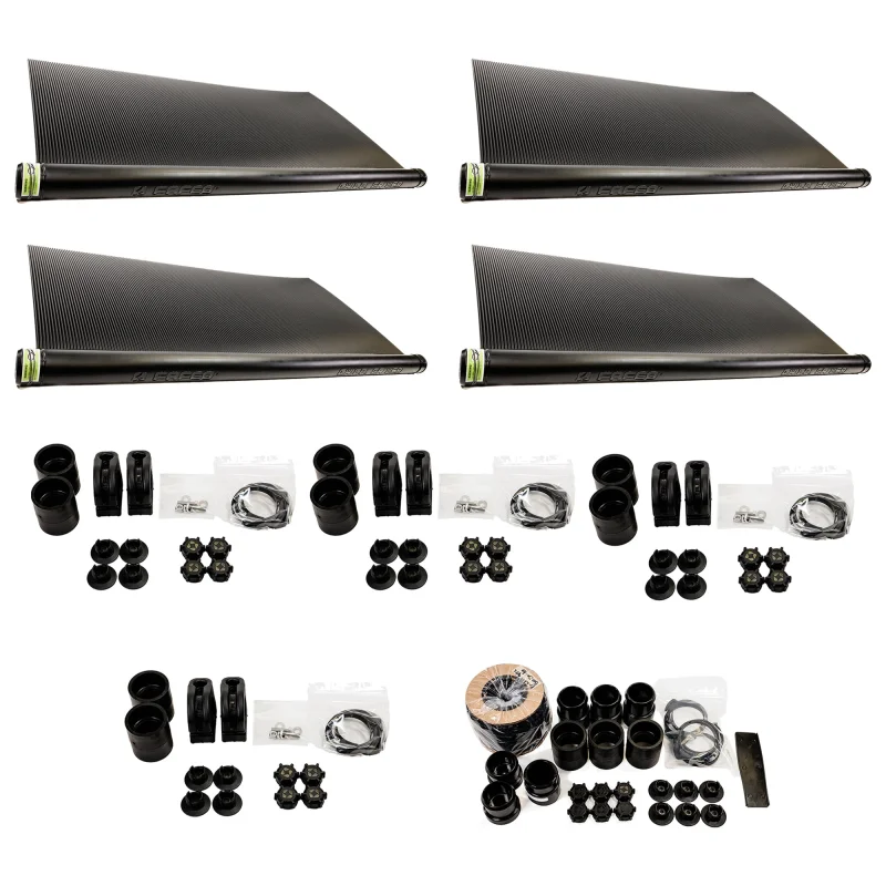FAFCO 4x12ft Solar Pool Connected Tube (4 Pack) with Panel (4 Pack) & System Kit