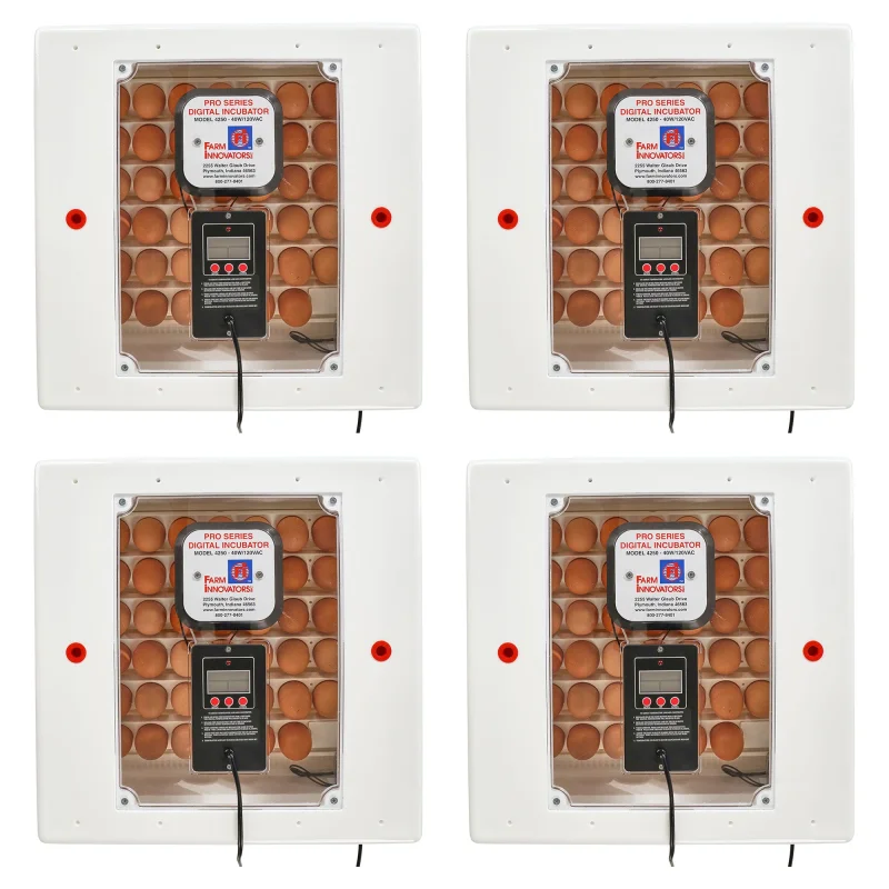 Farm Innovators 2150 Digital LCD Display Still Air Incubator w/ Window (4 Pack)